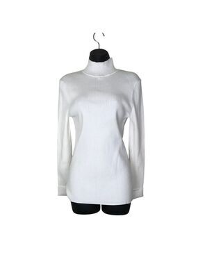 Trina Turk White 80% Cotton Turtle Neck Size L